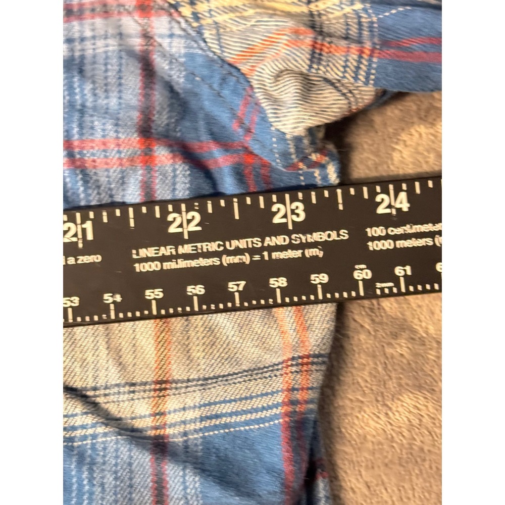 Kuhl Lowdown Flannel Shirt Mens XL Blue Plaid Snap Button Long Sleeve 7210 - Picture 4 of 13